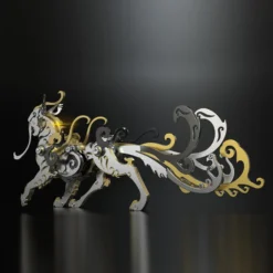 3D Puzzle DIY Model Kit Jigsaw Metal Tiger Model Ancient Chinese Beasts Mechanical Assembly Crafts-Black Golden