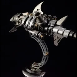 3D Puzzle Model Kit Mechanical Shark with Display Platform Metal Games DIY Assembly Jigsaw Crafts Creative Gift-209PCS