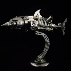 3D Puzzle Model Kit Mechanical Shark with Display Platform Metal Games DIY Assembly Jigsaw Crafts Creative Gift-209PCS