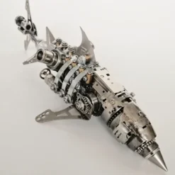 3D Puzzle Model Kit Mechanical Shark with Display Platform Metal Games DIY Assembly Jigsaw Crafts Creative Gift-209PCS