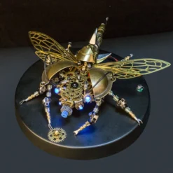 3D Puzzle Model Kit Mechanical Rotatable Beetle with Voice Control Light Metal Games DIY Assembly Jigsaw Crafts Creative Gift