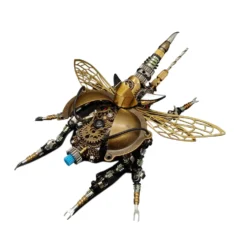 3D Puzzle Model Kit Mechanical Rotatable Beetle with Voice Control Light Metal Games DIY Assembly Jigsaw Crafts Creative Gift