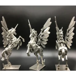 3D Stainless Steel Mechanical Unicorn DIY Assembly Model Kit, Desktop Decoration Gift for Adults and Collectors