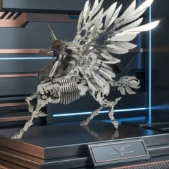 3D Stainless Steel Mechanical Unicorn DIY Assembly Model Kit, Desktop Decoration Gift for Adults and Collectors