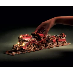 3D Wooden Steampunk Victorian Steam Train Model Building Kit 800+PCS with Led Light