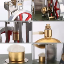 ENJOMOR DIY Assembly Steam Engine Kit Retro Vertical with Spherical Boiler DIY KIT