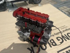 ENJOMOR L4 Engine GS-L4 36cc DOHC Inline 4 Cylinder 4 Stroke Water-Cooled L4 RC Gasoline Engine Model that Works - Speed Up to 12,000rpm