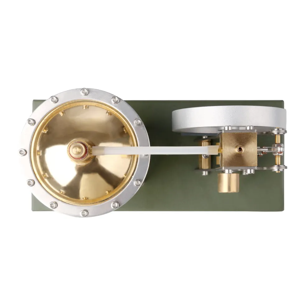 ENJOMOR Retro Metal Steam Engine with Boiler - Vertical Transparent Cylinder Steam Engine Model - STEM Toy