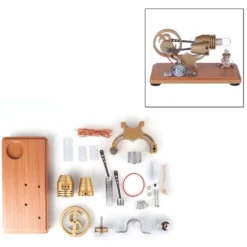 ENJOMOR Retro γ-shape Stirling Engine Kit Generator with LED Lights - STEM Toy