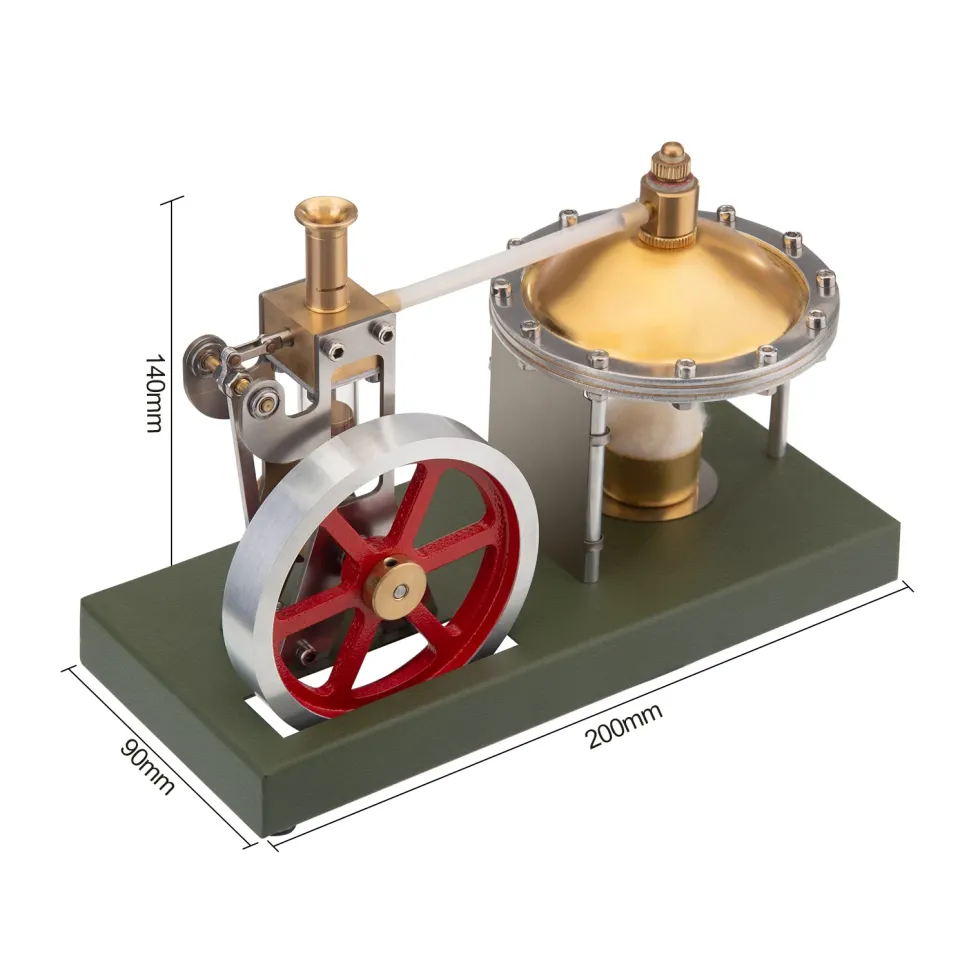 ENJOMOR Retro Vertical Steam Engine Kit with Spherical Boiler and RETROL Mini Steam Generator and Lamp Scene Model Set