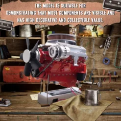 ENJOMOR 1/6 Scale V8 Internal Combustion Engine Model Kit that Works-Build Your Own V8 Engine