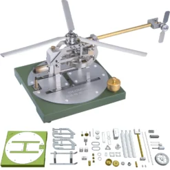 ENJOMOR Stirling Helicopter Model Kit Gamma Hot Air Stirling Engine Model DIY Assembly Model STEM Educational Toy