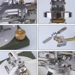 ENJOMOR Stirling Helicopter Model Kit Gamma Hot Air Stirling Engine Model DIY Assembly Model STEM Educational Toy