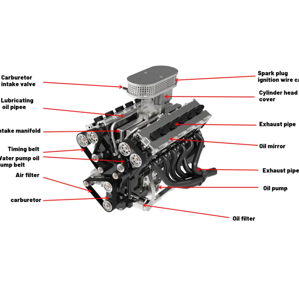 ENJOMOR V12 Engine GS-V12 72CC DOHC 4-Stroke 12-Cylinder 48-Valve Water-Cooled Electric Start Gasoline Engine Model - V12 Engine Model That Works