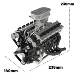 ENJOMOR V12 Engine GS-V12 72CC DOHC 4-Stroke 12-Cylinder 48-Valve Water-Cooled Electric Start Gasoline Engine Model - V12 Engine Model That Works