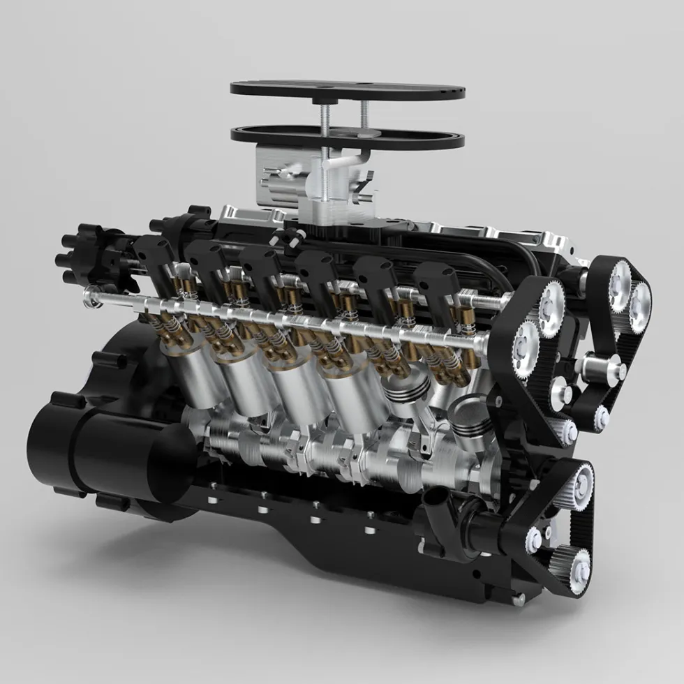 ENJOMOR V12 Engine GS-V12 72CC DOHC 4-Stroke 12-Cylinder 48-Valve Water-Cooled Electric Start Gasoline Engine Model - V12 Engine Model That Works