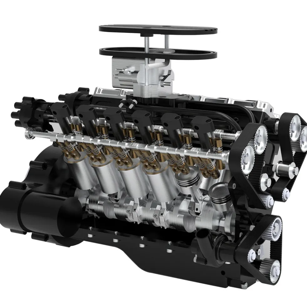 ENJOMOR V12 Engine GS-V12 72CC DOHC 4-Stroke 12-Cylinder 48-Valve Water-Cooled Electric Start Gasoline Engine Model - V12 Engine Model That Works