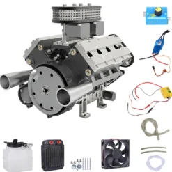 ENJOMOR V8 GS-V8 78CC DOHC Gasoline V8 Engine Model That Works with Starter Kit