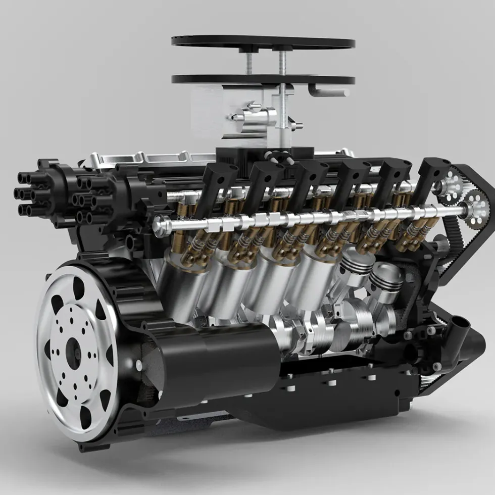 ENJOMOR V12 GS-V12 72CC DOHC Gasoline V12 Engine Model That Works with Starter Kit