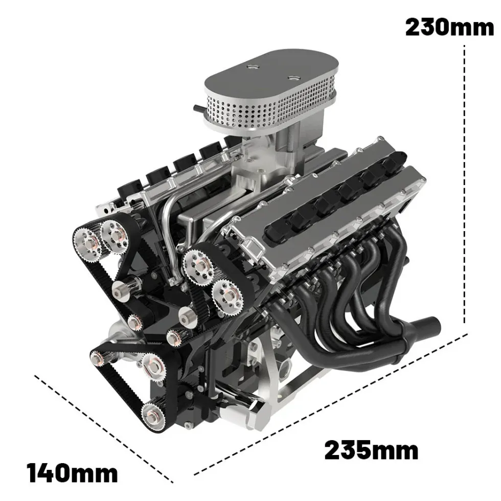 ENJOMOR V12 GS-V12 72CC DOHC Gasoline V12 Engine Model That Works with Starter Kit