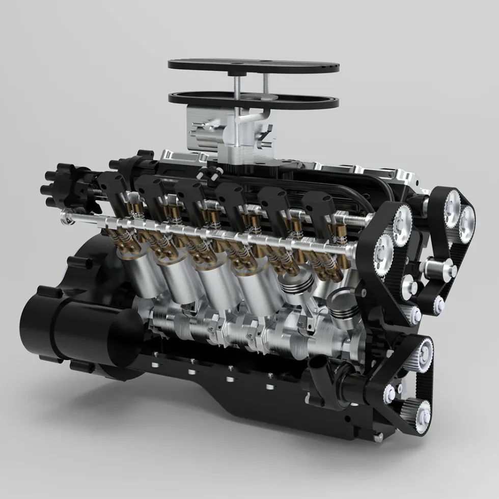 ENJOMOR V12 GS-V12 72CC DOHC Gasoline V12 Engine Model That Works with Starter Kit