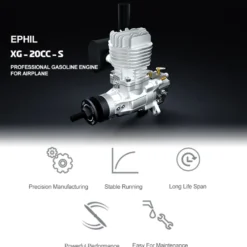 EPHIL XG-20cc-S Glow Plug Two-Stroke Single Cylinder Gasoline Engine Model for Fixed-Wing Aircraft Models