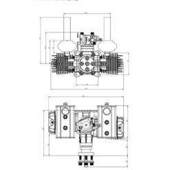 EPHIL XG-40cc-T Two-Stroke Twin-Cylinders Horizontally Opposed Gasoline Engine Model for Fixed-Wing Aircraft Models