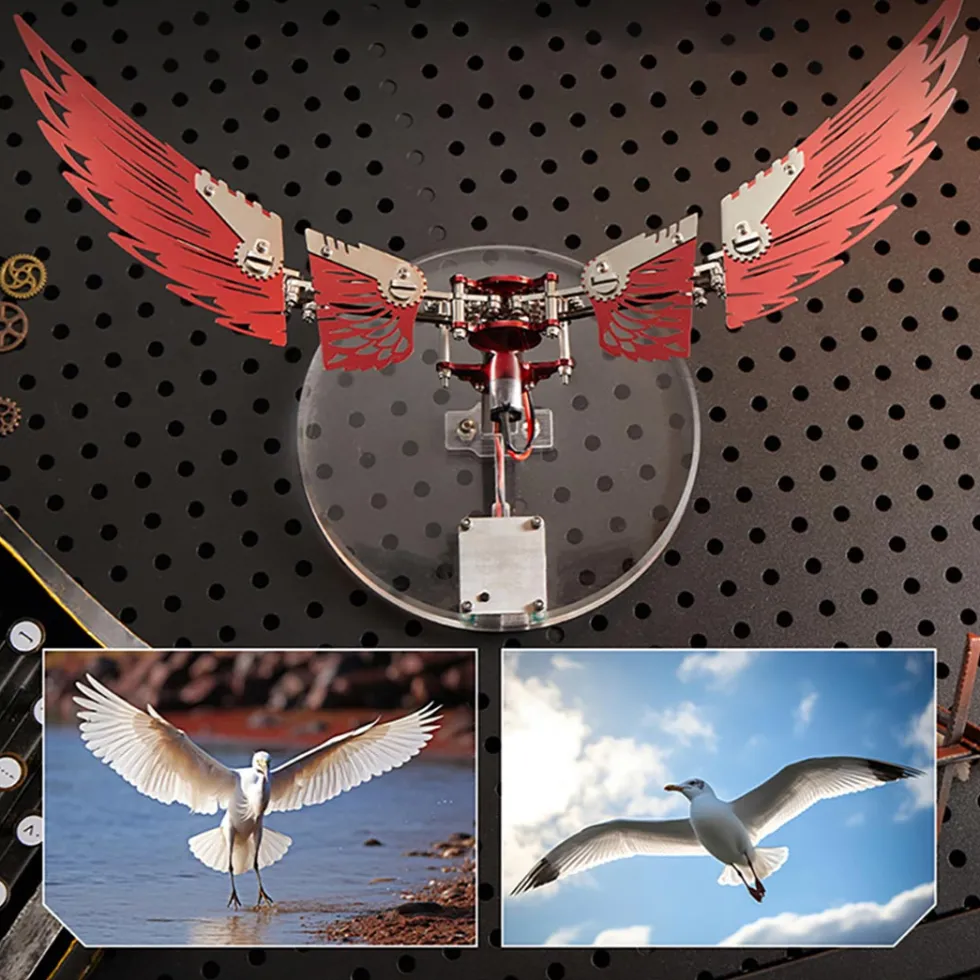 Flaming Shadow 3D Metal Mechanical Ornithopter Assembly Model Kit with Mechanical Transmission