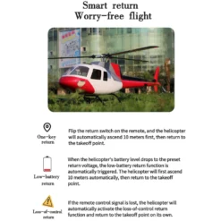 FLISHRC Eurocopter AS350 500-Class RC Helicopter 2.4G 6CH with L7 Flight Controller & 4-Mode GPS Positioning – RTF Version