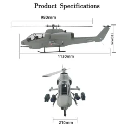FLISHRC FL500 Bell AH-1 Cobra 500-Class 2.4GHz 6CH Scale RC Helicopter with L7 Flight Controller, 4-Mode GPS Positioning, Realistic Cockpit – RTF Remote Control Helicopter