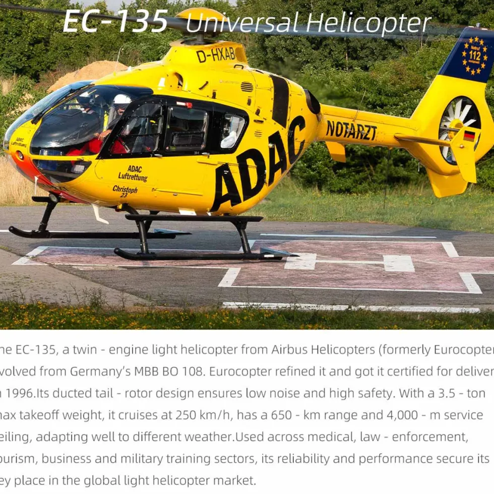 FLYWING EC135 470 Class RC Helicopter Detachable Propellers ADAC 6CH 2.4G with H1 Flight Controller & GPS