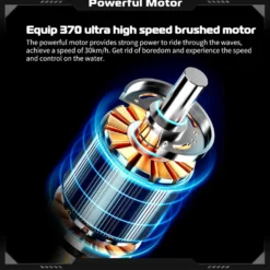 2.4GHz Remote Control Speedboat - 30KM/H High-Speed Electric Racing Boat with LED Night Lights