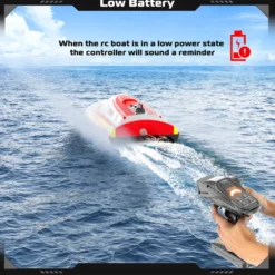 2.4GHz Remote Control Speedboat - 30KM/H High-Speed Electric Racing Boat with LED Night Lights
