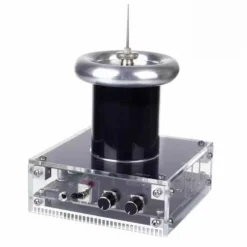 Glow Tesla Coil High Voltage Ion Experiment, Desktop Electric Display with Audio Input