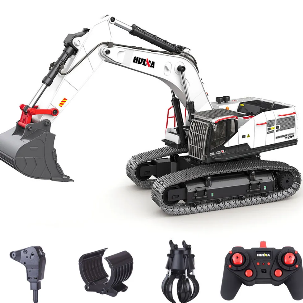 HUINA 1:14 22CH 2.4G RC Excavator Model 4-in-1 Alloy Remote Controll Crusher Construction Vehicles Toy