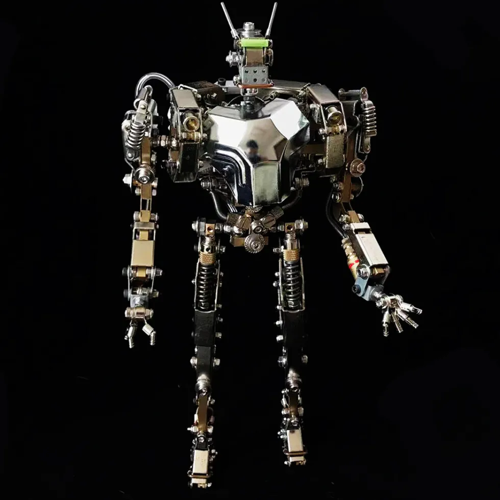Humanoid-1 3D Metal Future Mech War Machine Model with Articulated Joints & Lights