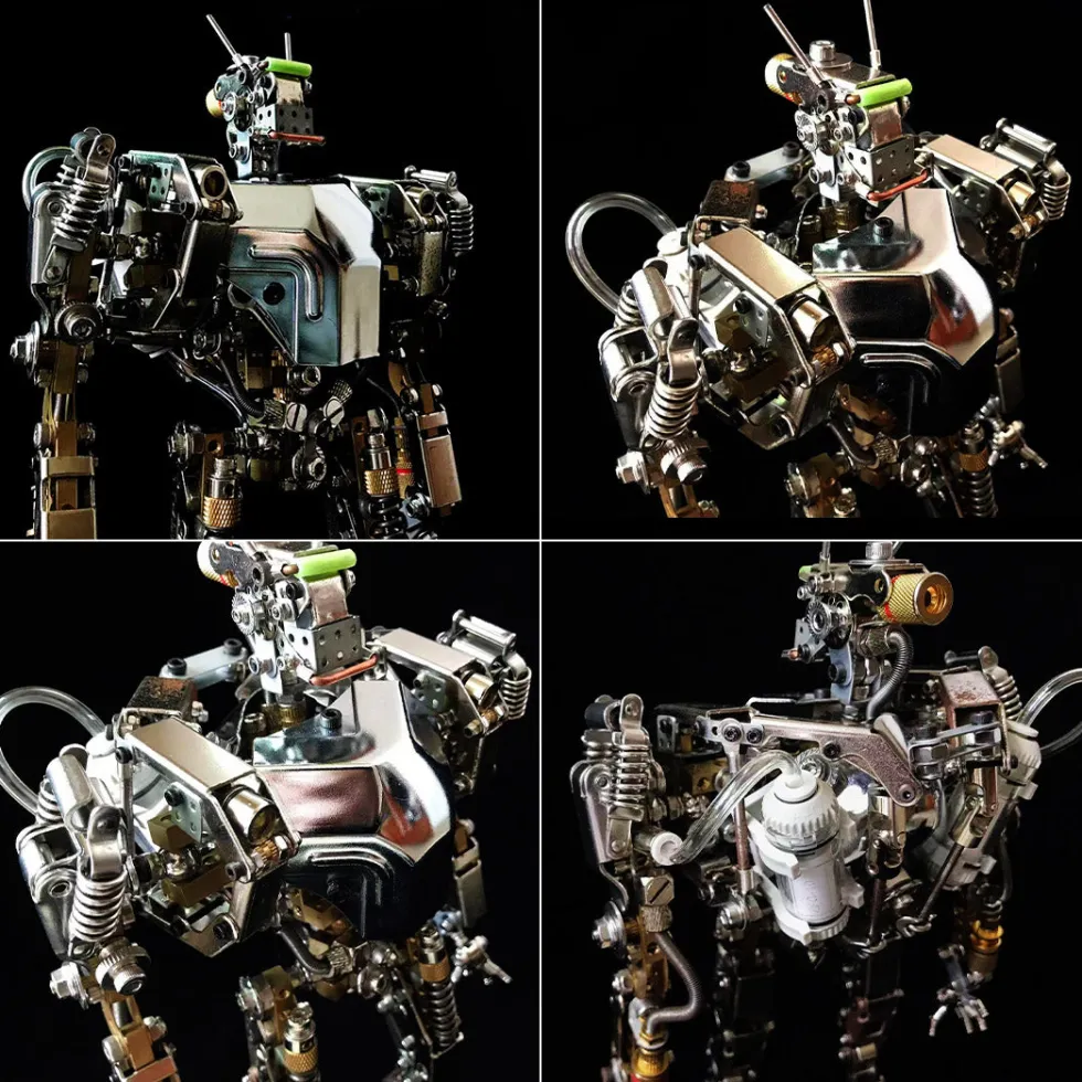 Humanoid-1 3D Metal Future Mech War Machine Model with Articulated Joints & Lights