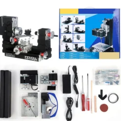 4 In 1 Micro Machine Tool DIY Assembly Kit (100PCS+) - Wire Saw Wood Lathe Sand Mill Handheld Machine Tool Model Kit