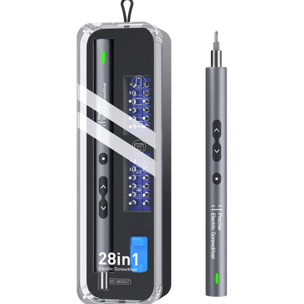 28 In 1 Mini Precision Smart Handheld Electric Screwdriver Maintenance Multifunctional Tools Set with LED Lights