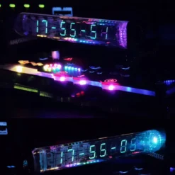 IV18 Vacuum Fluorescent Tube Clock - Cyberpunk NIXIE Tube Decor, RGB Glowing Display for PC Gaming Setup
