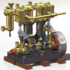 KACIO LS2-14 2 Cylinders Reciprocating Retro Steam Engine Model for Model Ship Model Boat Above 80cm