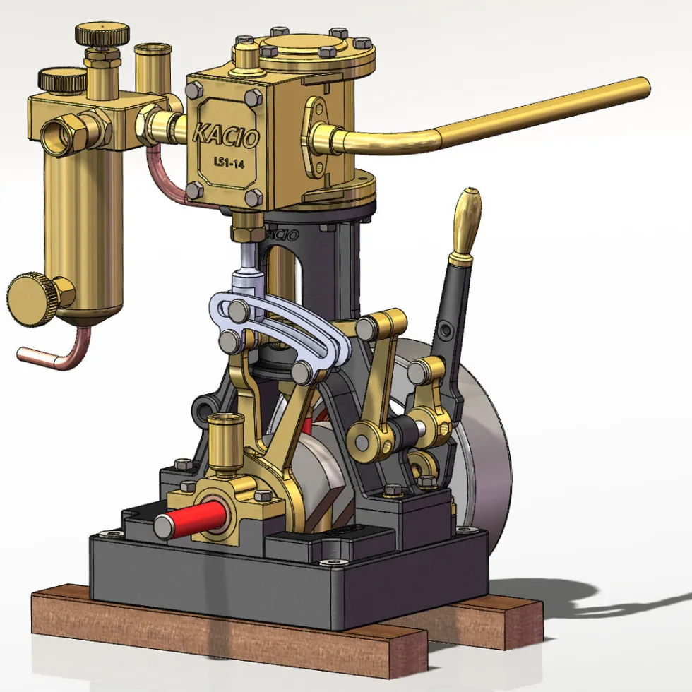 KACIO LS1-14 Single Cylinder Reciprocating Steam Engine Model for Model Ship Model Boat Above 60cm