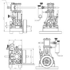 KACIO LS1-14 Single Cylinder Reciprocating Steam Engine Model for Model Ship Model Boat Above 60cm
