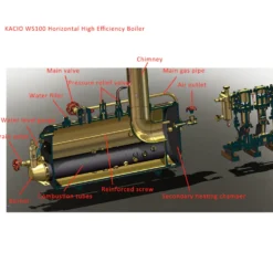 KACIO WS100XL 1000mL Horizontal Steam Boiler for Model Ship Steam Engine
