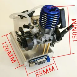 Level 15 12V 2 Stroke Methanol Nitro Engine Generator Model with Cooling Fan (5V 1.5A USB Charging)