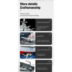LHD-881 1/390 2.4G RC Electric High-Frequency Twin-Engine Battleship Model