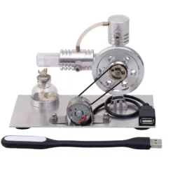 L-shape Stirling Engine Model with USB Connector and Night Light