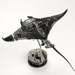 Manta Ray Mechanical Marine Biological 3D Metal Assembly Model with Lights