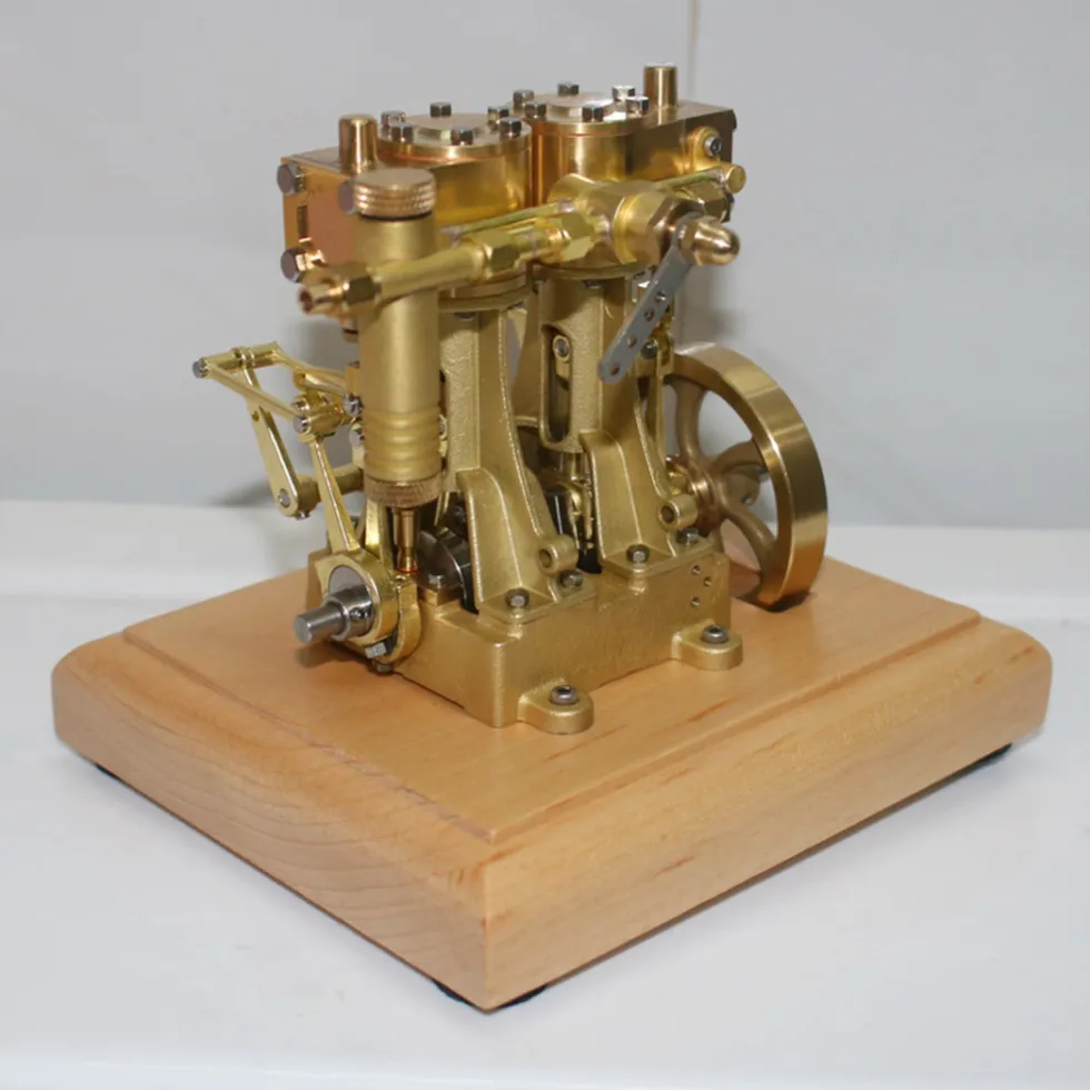 M30B 3.7CC Mini Retro Vertical Double-cylinder Reciprocating Double-acting Steam Engine Model Toys