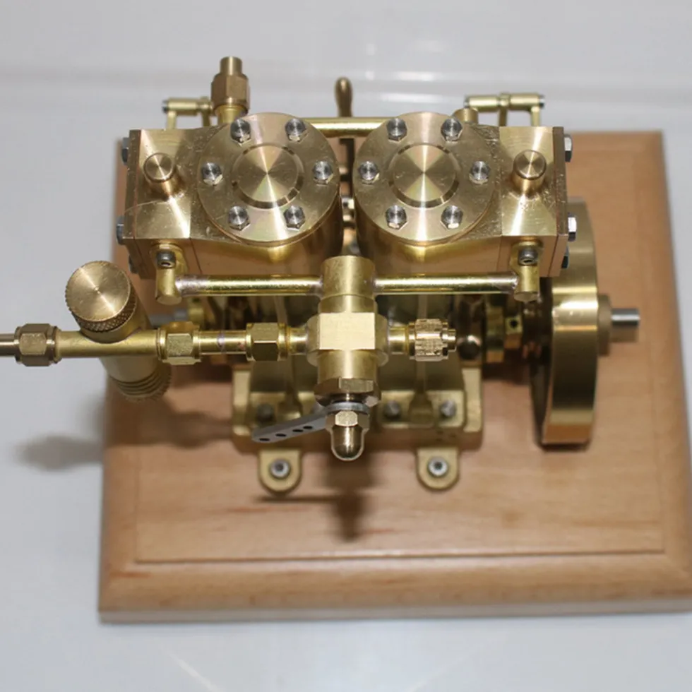 M30B 3.7CC Mini Retro Vertical Double-cylinder Reciprocating Double-acting Steam Engine Model Toys